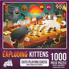 Cats Playing Chess 500 Piece Puzzle